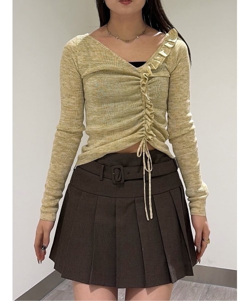 INSILENCE GATHER ニットトップス(ニット/セーター)|MOUSSY INSILENCE GATHER ニットトップス(ニット/セーター)|MOUSSY