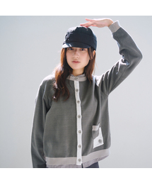 OAFISH（オアフィッシュ）の「Plain Stripe Patch Cardigan, Charcoal（カーディガン/ボレロ）」