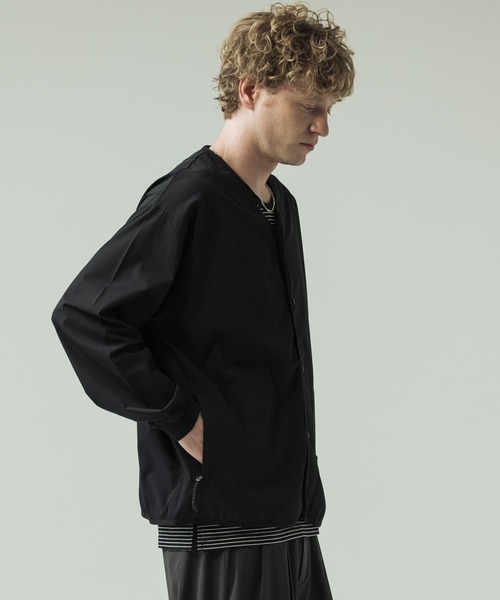 SLICK（スリック）の「【SLICK/スリック】Micro Mesh Snap Button Cardigan/マイクロメッシュ スナップボタンカーディガン/機能素材（カーディガン/ボレロ・メンズ・ネイビー/カーキ/ブラック・1/2/3）」の6枚目の写真