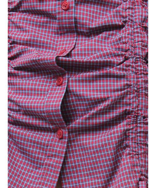 jouetie（ジュエティ）の「ギャザーコンパクトブラウス（シャツ/ブラウス・レディース・ブルー/オフホワイト/ピンク/ボルドー・MEDIUM）」の6枚目の写真