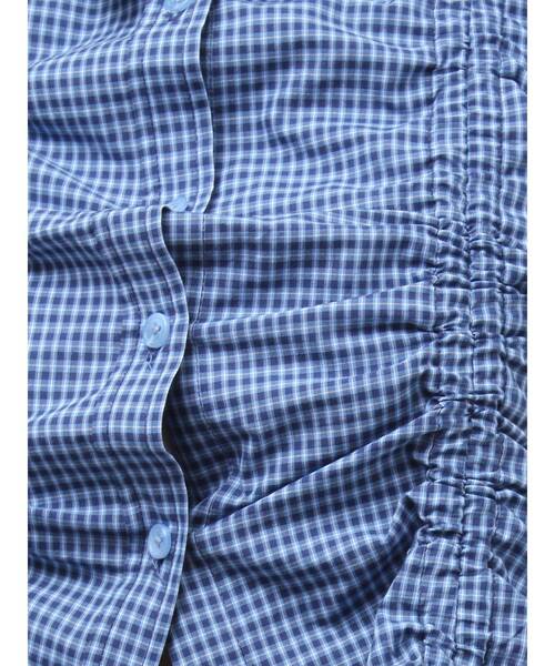 jouetie（ジュエティ）の「ギャザーコンパクトブラウス（シャツ/ブラウス・レディース・ブルー/オフホワイト/ピンク/ボルドー・MEDIUM）」の7枚目の写真