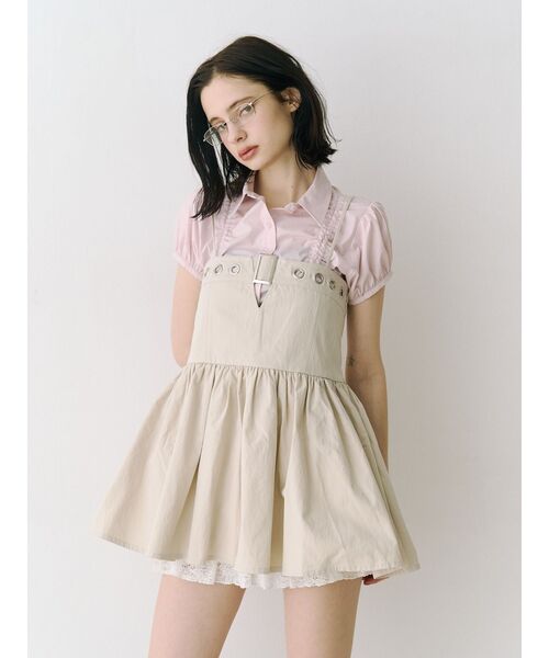 jouetie（ジュエティ）の「ギャザーコンパクトブラウス（シャツ/ブラウス・レディース・ブルー/オフホワイト/ピンク/ボルドー・MEDIUM）」の3枚目の写真