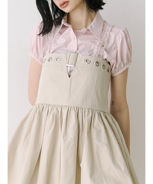 jouetie（ジュエティ）の「ギャザーコンパクトブラウス（シャツ/ブラウス・レディース・ブルー/オフホワイト/ピンク/ボルドー・MEDIUM）」の15枚目の写真