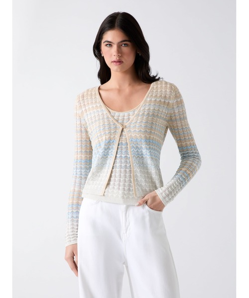 Guess（ゲス）の「ROSALYN Shoulder Sweater カーディガン（カーディガン/ボレロ・レディース・ピンク/ライトブルー・LARGE/MEDIUM/SMALL/X-SMALL）」の2枚目の写真