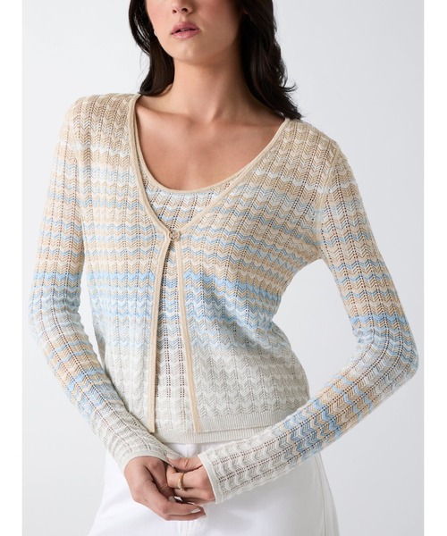 Guess（ゲス）の「ROSALYN Shoulder Sweater カーディガン（カーディガン/ボレロ・レディース・ピンク/ライトブルー・LARGE/MEDIUM/SMALL/X-SMALL）」の4枚目の写真