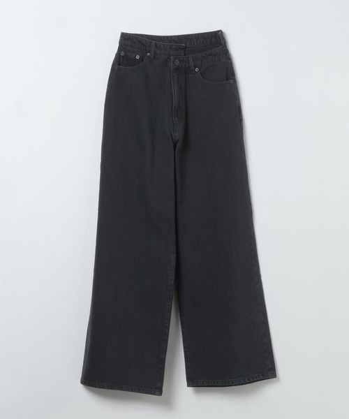 JEANASIS(ジーナシス)の「アシメウエストワイドデニム/669764(デニムパンツ・レディース・ブラウン/ライトブルー/ブラック/ブルー・MEDIUM/SMALL)」の2枚目の写真