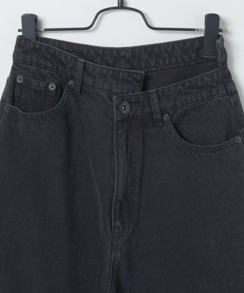 JEANASIS(ジーナシス)の「アシメウエストワイドデニム/669764(デニムパンツ・レディース・ブラウン/ライトブルー/ブラック/ブルー・MEDIUM/SMALL)」の6枚目の写真