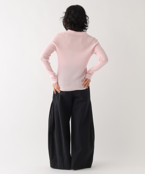 BAYFLOW（ベイフロー）の「[WEB限定]タックバルーンワイドチノパンツ / カーブフレアパンツ（チノパンツ・レディース・ブラック/ベージュ・SMALL/MEDIUM/LARGE）」の12枚目の写真