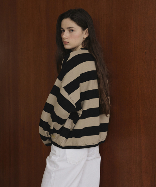 STUDIO&PARC（スタジオアンドパルク）の「Big Striped T-Shirt_Beige（スウェット・レディース・ベージュ・FREE）」の4枚目の写真