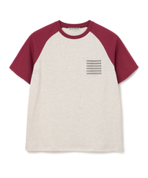 ドットプリントポケットラグランTシャツ[バーガンディ]