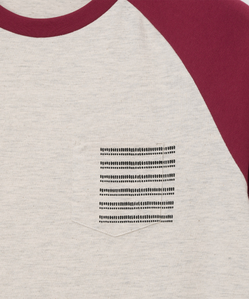 Millo Archive（ミロ アーカイブ）の「ドットプリントポケットラグランTシャツ[バーガンディ]（Tシャツ/カットソー・メンズ・その他・LARGE/X-LARGE/MEDIUM）」の3枚目の写真
