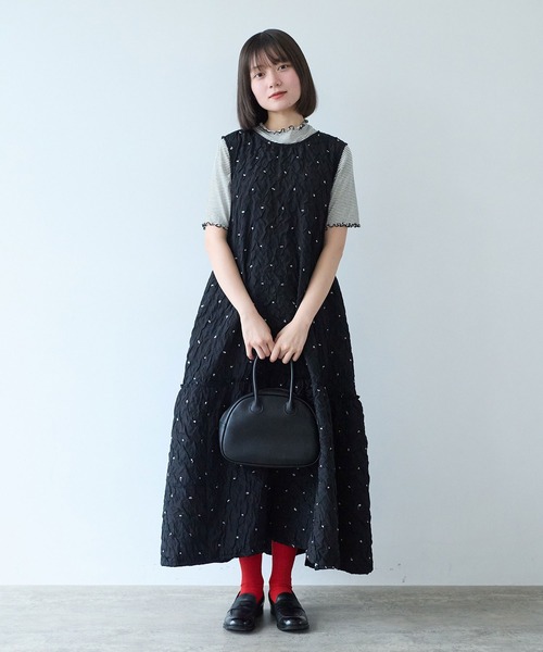 bulle de savon(ビュルデサボン)の「くしゅくしゅ dot ワンピース(ワンピース・レディース・ブラック・FREE)」の2枚目の写真