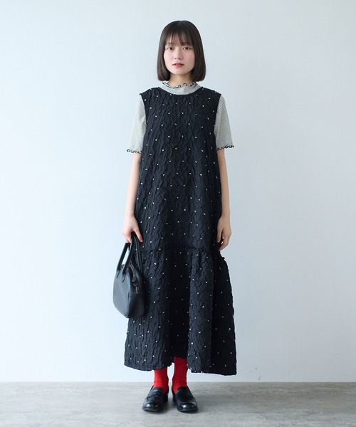 bulle de savon(ビュルデサボン)の「くしゅくしゅ dot ワンピース(ワンピース・レディース・ブラック・FREE)」の3枚目の写真