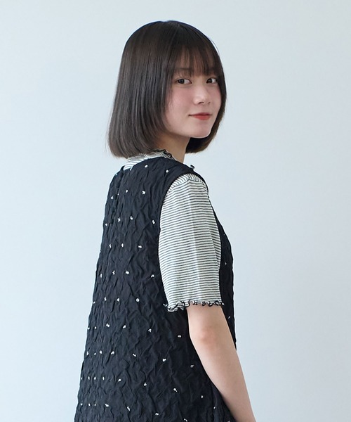 bulle de savon(ビュルデサボン)の「くしゅくしゅ dot ワンピース(ワンピース・レディース・ブラック・FREE)」の8枚目の写真