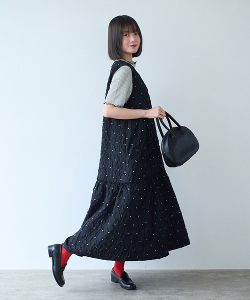 bulle de savon(ビュルデサボン)の「くしゅくしゅ dot ワンピース(ワンピース・レディース・ブラック・FREE)」の6枚目の写真