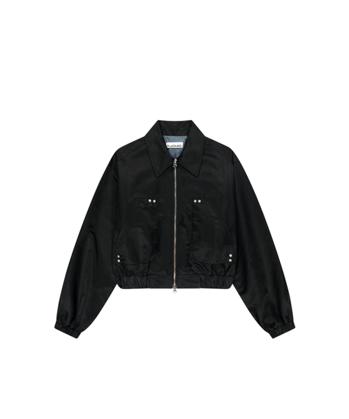 RUFFLE BOMBER JACKET [BLACK]