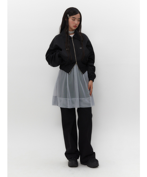 TUOMIO（トゥオミオ）の「RUFFLE BOMBER JACKET [BLACK]（ブルゾン・レディース・その他・1/2）」の3枚目の写真