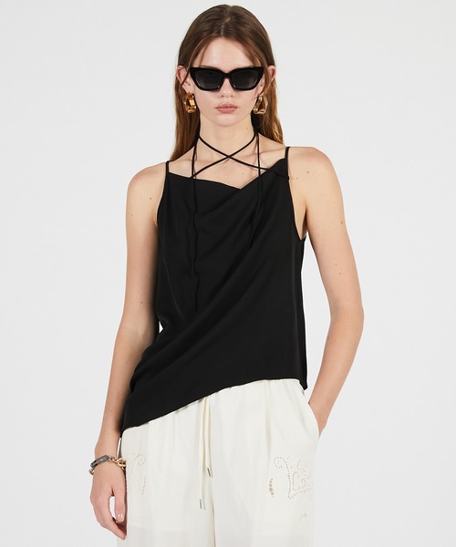 PRANK PROJECT(プランクプロジェクト)の「【2026Summer Pre-Order】ドレープキャミ / Drape Cami(キャミソール・レディース・ネイビー/ブラック・FREE)」の2枚目の写真