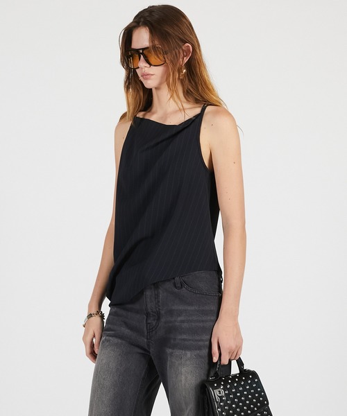 PRANK PROJECT(プランクプロジェクト)の「【2026Summer Pre-Order】ドレープキャミ / Drape Cami(キャミソール・レディース・ネイビー/ブラック・FREE)」の12枚目の写真