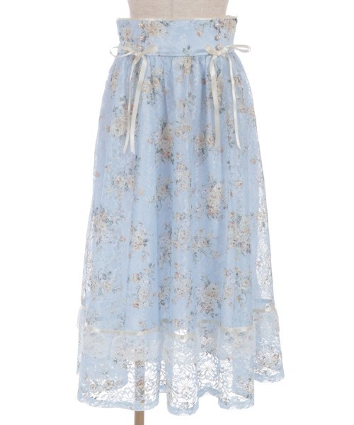 axes femme（アクシーズファム）の「レース×ブーケスカート（スカート・レディース・キナリ/サックスブルー・FREE）」の11枚目の写真