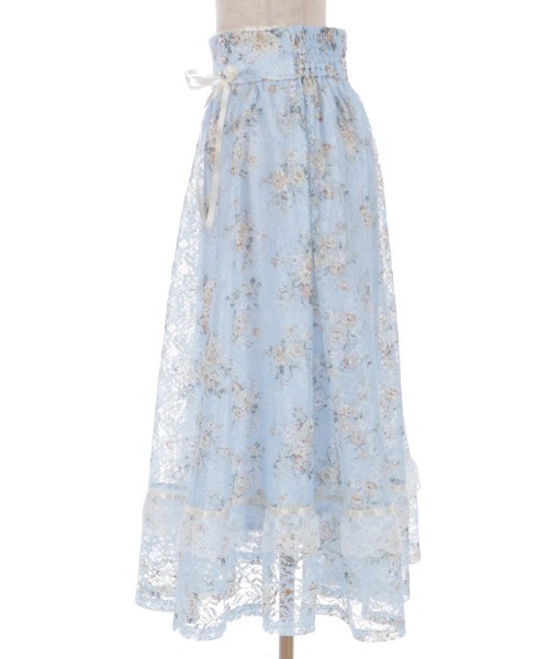 axes femme（アクシーズファム）の「レース×ブーケスカート（スカート・レディース・キナリ/サックスブルー・FREE）」の12枚目の写真