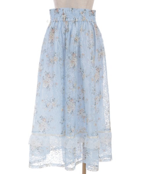axes femme（アクシーズファム）の「レース×ブーケスカート（スカート・レディース・キナリ/サックスブルー・FREE）」の13枚目の写真