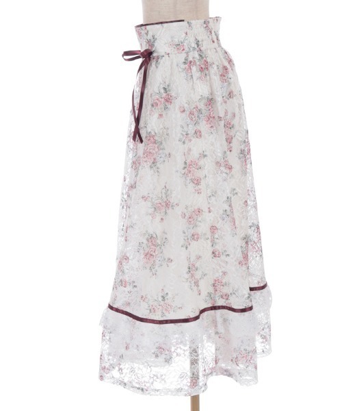 axes femme（アクシーズファム）の「レース×ブーケスカート（スカート・レディース・キナリ/サックスブルー・FREE）」の20枚目の写真