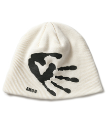 AMOU（アモウ）の「PALM SIGN BEANIE WHITE（ニットキャップ/ビーニー）」