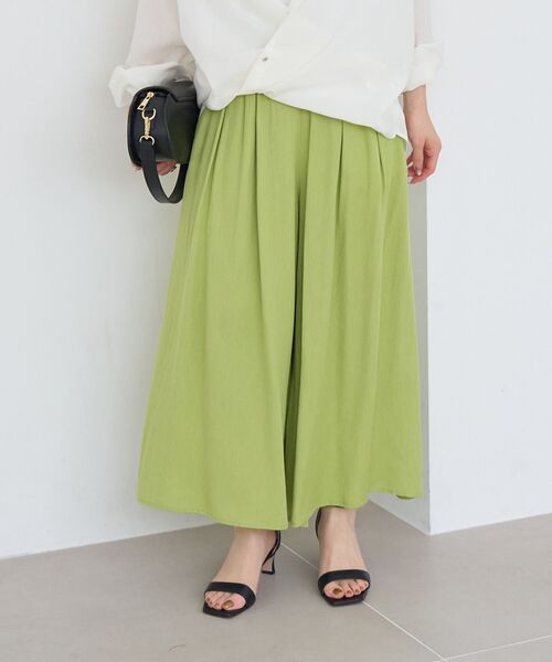 le.coeur blanc(ルクールブラン)の「リネンライクワイドパンツ(その他パンツ・レディース・ライトグリーン/チャコールグレー/モカ・38)」の3枚目の写真