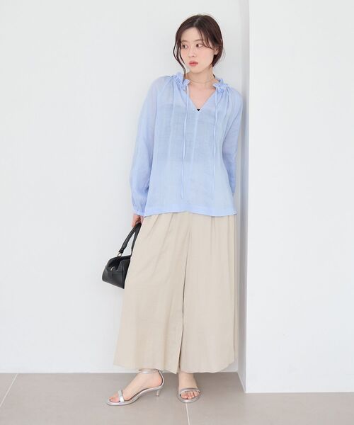 le.coeur blanc(ルクールブラン)の「リネンライクワイドパンツ(その他パンツ・レディース・ライトグリーン/チャコールグレー/モカ・38)」の5枚目の写真