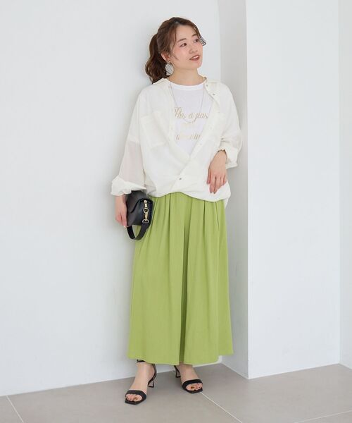 le.coeur blanc(ルクールブラン)の「リネンライクワイドパンツ(その他パンツ・レディース・ライトグリーン/チャコールグレー/モカ・38)」の12枚目の写真