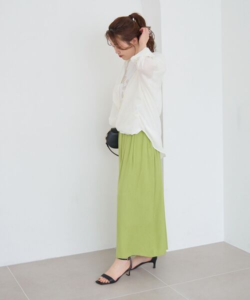 le.coeur blanc(ルクールブラン)の「リネンライクワイドパンツ(その他パンツ・レディース・ライトグリーン/チャコールグレー/モカ・38)」の13枚目の写真