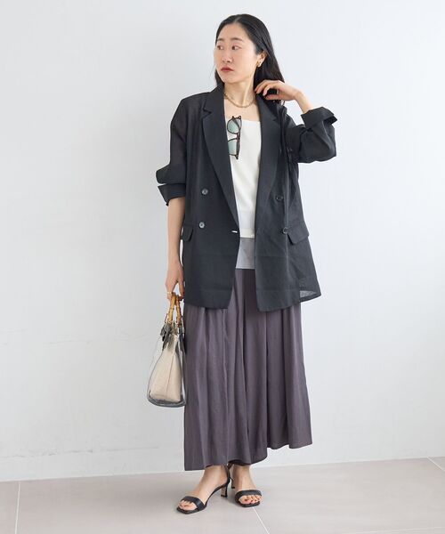 le.coeur blanc(ルクールブラン)の「リネンライクワイドパンツ(その他パンツ・レディース・ライトグリーン/チャコールグレー/モカ・38)」の21枚目の写真