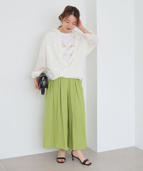 le.coeur blanc(ルクールブラン)の「リネンライクワイドパンツ(その他パンツ・レディース・ライトグリーン/チャコールグレー/モカ/アイボリー・38)」の19枚目の写真