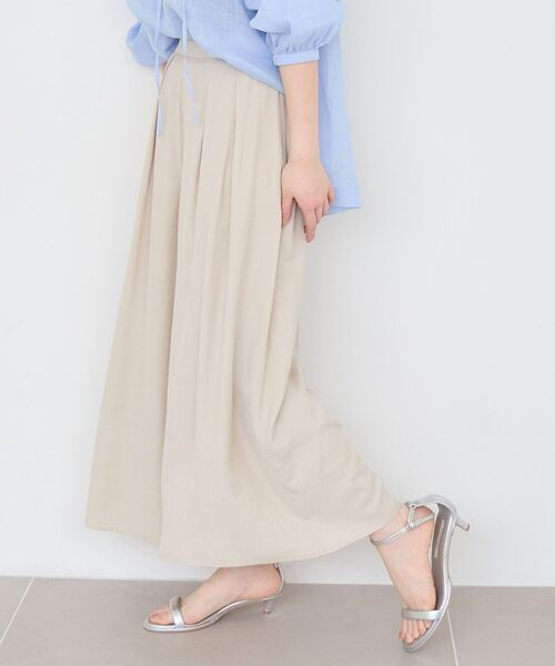 le.coeur blanc(ルクールブラン)の「リネンライクワイドパンツ(その他パンツ・レディース・ライトグリーン/チャコールグレー/モカ/アイボリー・38)」の6枚目の写真