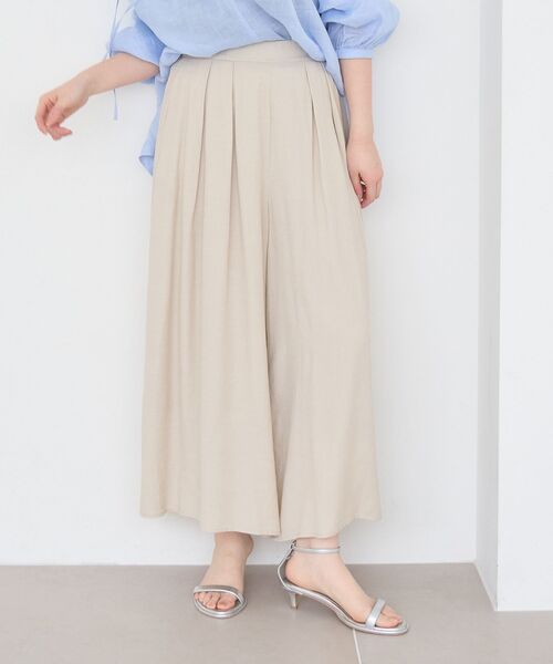 le.coeur blanc(ルクールブラン)の「リネンライクワイドパンツ(その他パンツ・レディース・ライトグリーン/チャコールグレー/モカ/アイボリー・38)」の8枚目の写真