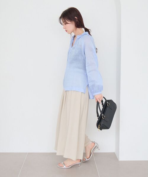 le.coeur blanc(ルクールブラン)の「リネンライクワイドパンツ(その他パンツ・レディース・ライトグリーン/チャコールグレー/モカ/アイボリー・38)」の17枚目の写真