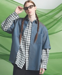 MAISON SPECIAL | 《UNISEX》4 Colors Chambray Washable Wool Prime-Over Short Sleeve Shirt/4色シャンブレーウォッシャブルウールプライムオーバーショートスリーブシャツ【MAISON SPECIAL/メゾンスペシャル】■セットアップ対応■(シャツ/ブラウス)