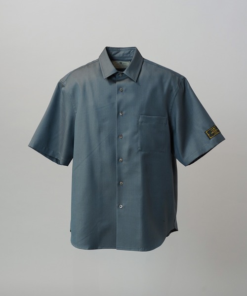 MAISON SPECIAL（メゾンスペシャル）の「《UNISEX》4 Colors Chambray Washable Wool Prime-Over Short Sleeve Shirt/4色シャンブレーウォッシャブルウールプライムオーバーショートスリーブシャツ【MAISON SPECIAL/メゾンスペシャル】■セットアップ対応■（シャツ/ブラウス・メンズ・チャコールグレー/グレー/ブラック/ホワイト/ダークブルー・2/1/0）」の19枚目の写真