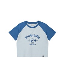 WOMEN'S GRAPHIC COLOR SCHEME LEGLANE CROPPED SHORT SLEEVE T-SHIRT