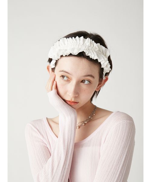 FURFUR（ファーファー）の「レースコンビバレリーナカチューシャ（カチューシャ・レディース・ブラック/ホワイト・F）」の4枚目の写真