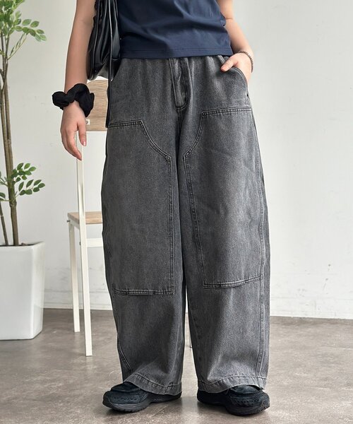 CPCM（シーピーシーエム）の「ダブルニーバレルデニム（デニムパンツ・メンズ・ブラック/サックスブルー/アイボリー・X-LARGE/SMALL/MEDIUM/LARGE）」の3枚目の写真