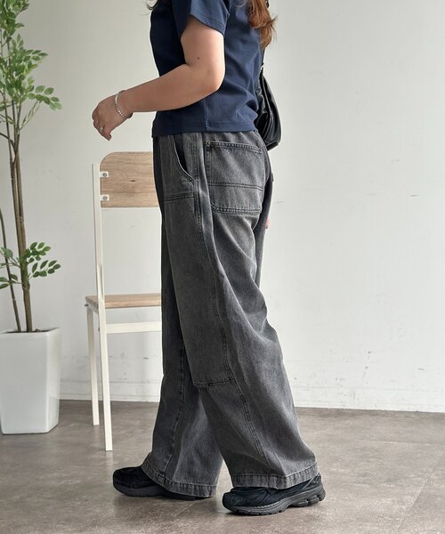 CPCM（シーピーシーエム）の「ダブルニーバレルデニム（デニムパンツ・メンズ・ブラック/サックスブルー/アイボリー・X-LARGE/SMALL/MEDIUM/LARGE）」の11枚目の写真