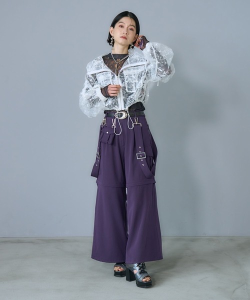 HARE(ハレ)の「【長袖から5分袖まで変化できる】スパンコールレースパーカー(HARE)(マウンテンパーカー・レディース・ブラック/ホワイト/ブルー・FREE)」の5枚目の写真