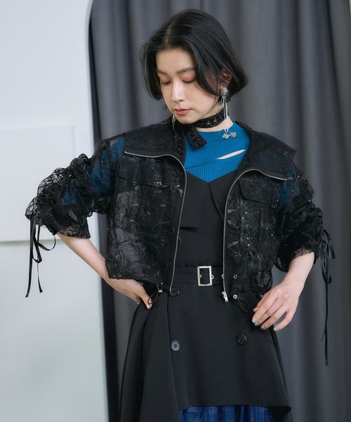 HARE(ハレ)の「【長袖から5分袖まで変化できる】スパンコールレースパーカー(HARE)(マウンテンパーカー・レディース・ブラック/ホワイト/ブルー・FREE)」の17枚目の写真