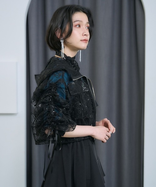HARE(ハレ)の「【長袖から5分袖まで変化できる】スパンコールレースパーカー(HARE)(マウンテンパーカー・レディース・ブラック/ホワイト/ブルー・FREE)」の18枚目の写真