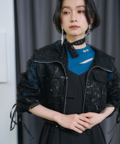 HARE(ハレ)の「【長袖から5分袖まで変化できる】スパンコールレースパーカー(HARE)(マウンテンパーカー・レディース・ブラック/ホワイト/ブルー・FREE)」の20枚目の写真