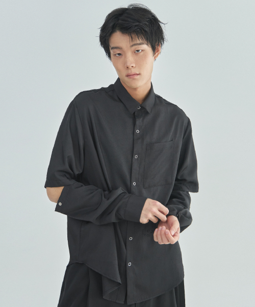 LAD EDITION(ラッドエディション)の「カットオフモジュールシャツ_ブラック(シャツ/ブラウス・メンズ・その他・FREE)」の1枚目の写真