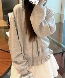 おしゃれスタ（オシャレスタ）の「フリルデザインショートフーディ（パーカー）」