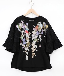 iS ScoLar | 562207：おばあちゃんの思い出本棚柄プルオーバー(Tシャツ/カットソー)